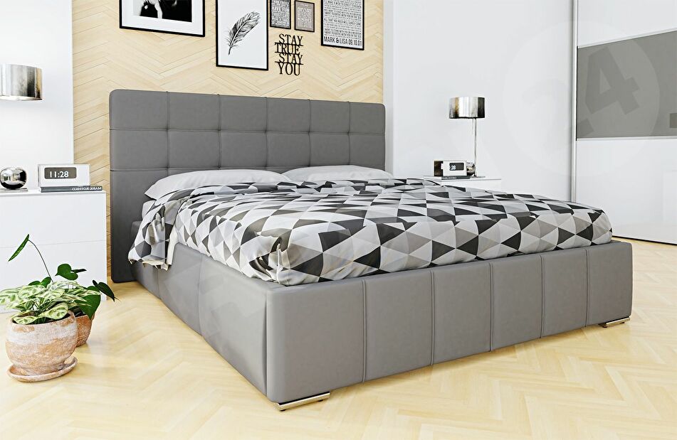 Manželská posteľ 160 cm Bielan (sivá) *výpredaj