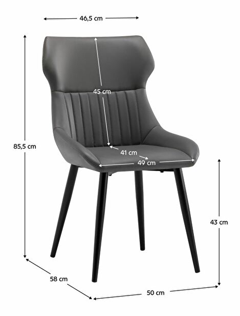 Jedálenská stolička SAGANA (tmavosivá + čierna)
