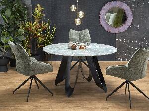 Jedálenský stôl Giacomo (zelený mramor + čierna) (pre 4 osoby)