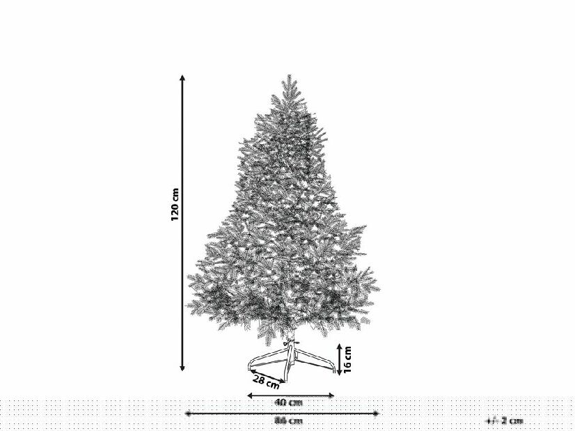 Vianočný stromček 120 cm Truett (zelená) (s osvetlením)