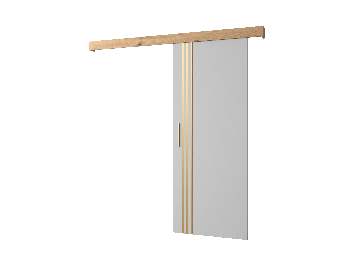 Posuvné dvere 90 cm Sharlene VI (biela matná + dub artisan + zlatá)