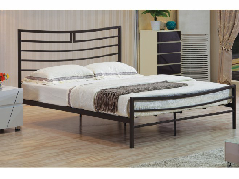 Manželská posteľ 160 cm Dalia (s roštom) (čierna)