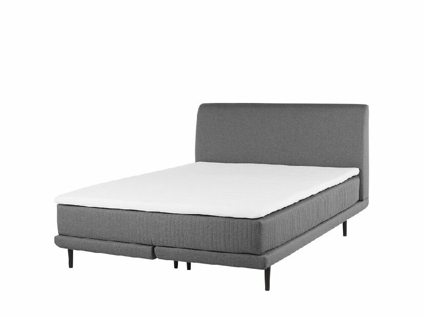 Kontinentálna posteľ 140 cm MADOM (látka) (sivá) (s roštom a matracom)
