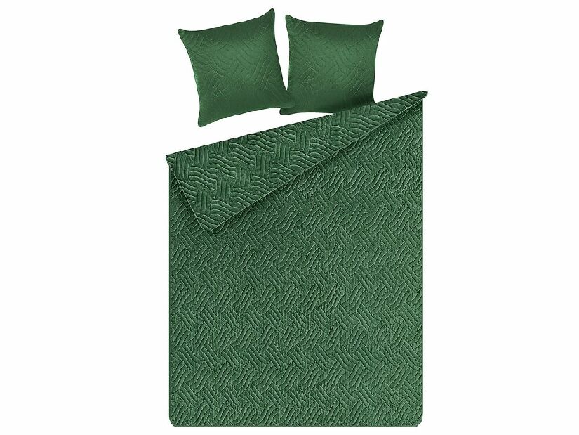 Súprava prehozu na posteľ a 2 vankúšov 140 x 210 cm Bent (zelená)