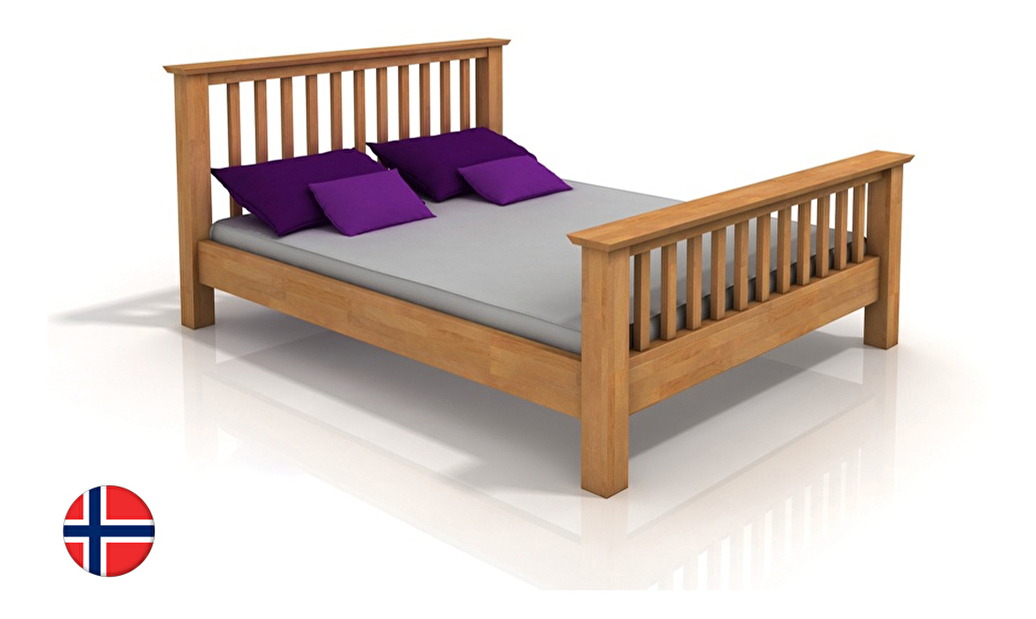 Manželská posteľ 180 cm Naturlig Leikanger (buk) (s roštom)