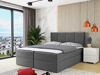 Manželská posteľ 160 cm Mirjan Gondola (sivá ) (s roštom, matracom a úl. priestorom)