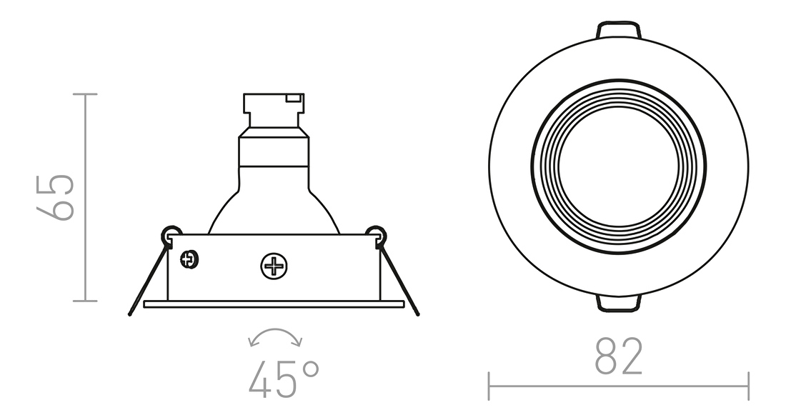 Podhľadové svietidlo Tix 230V GU10 50W (leštený hliník)