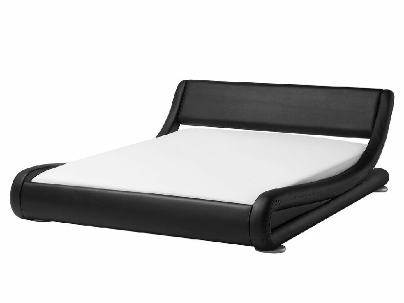 Manželská posteľ 160 cm AVENUE (s roštom) (čierna matná)