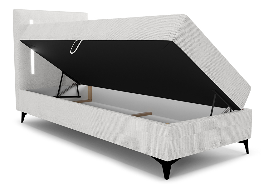 Jednolôžková posteľ 80 cm Ortega Bonell (sivá) (s roštom, bez úl. priestoru) (s LED osvetlením)