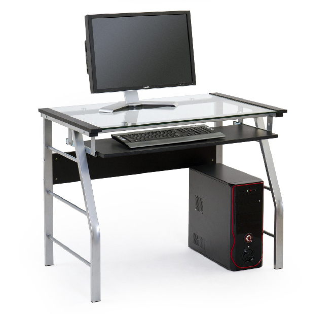 PC stolík Dill (čierna + chróm)