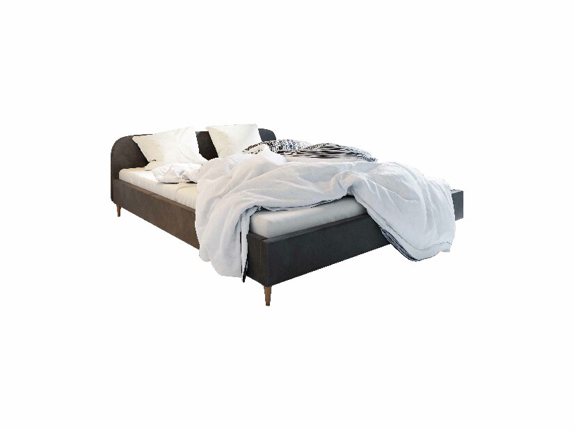 Manželská posteľ 180 cm Lon (tmavosivá) (bez roštu a úložného priestoru)