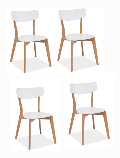 Set 4 ks. Jedálenská stolička Mosso (dub + biela) *výpredaj