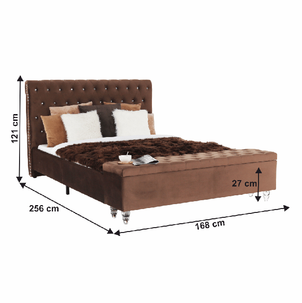 Manželská posteľ 160 cm Angi (hnedá) (s roštom)