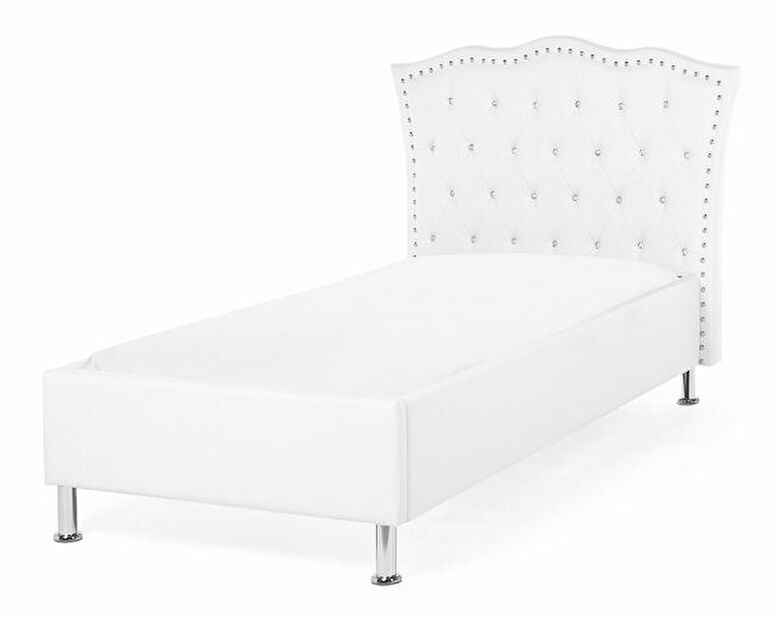 Jednolôžková posteľ 90 cm MATH (s roštom) (biela) *výpredaj