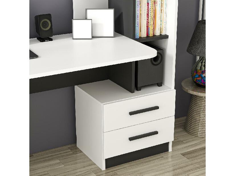PC stolík Aslan (biela + čierna)