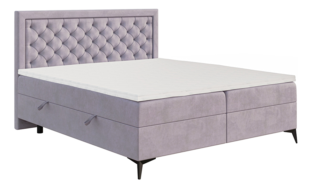 Kontinentálna posteľ 180 cm Lavande (levanduľová) (s matracom a úl. priestorom)