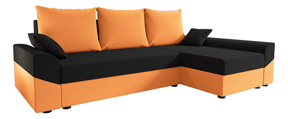 Rohová sedacia súprava Dusk L (oranžová + čierna) (L)