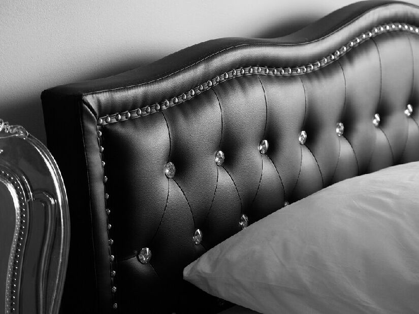 Manželská posteľ 160 cm MATH (s roštom) (čierna)
