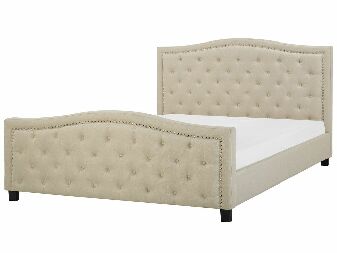 Manželská posteľ 180 cm AURORA (s roštom) (béžová)