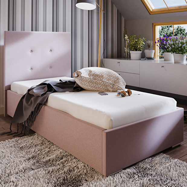 Jednolôžková posteľ 90 cm Foxxie 6 (ružová)
