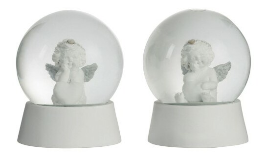 Figurína Jolipa Snehová guľa (11x11x13cm) (Biela + Strieborná) (2ks)