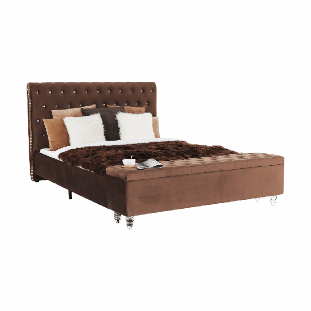 Manželská posteľ 160 cm Angi (hnedá) (s roštom)