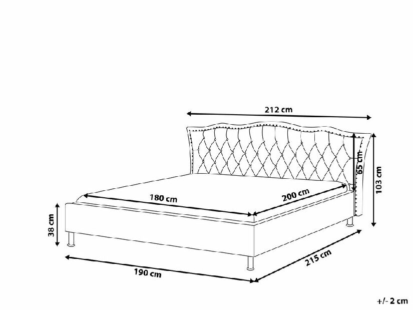 Manželská posteľ 180 cm MATH (s roštom) (sivá)