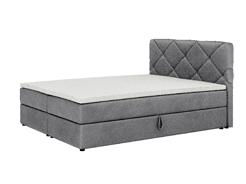 Manželská posteľ Boxspring 160x200 cm Karum Comfort (tmavosivá) (s roštom a matracom)