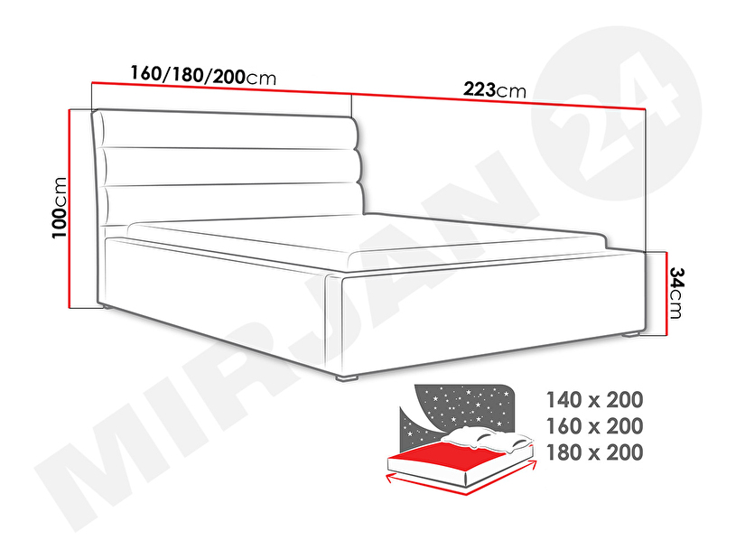 Manželská posteľ 180 cm Exorim (s roštom) *výpredaj