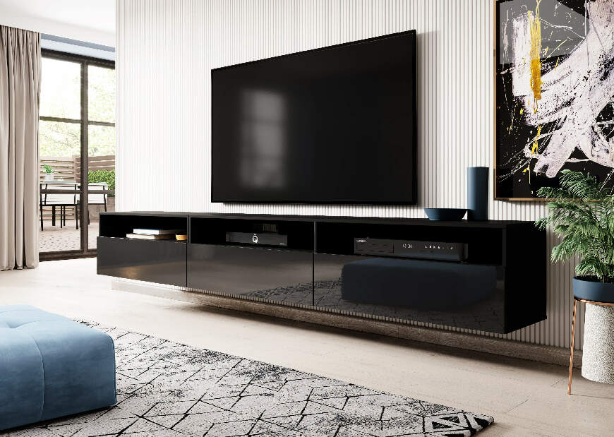 TV stolík Alease Typ 40 (čierna + lesk čierny) *výpredaj