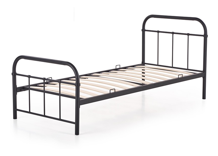 Jednolôžková posteľ 90 cm Lashell 90 (bez matraca) (čierna)