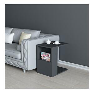 Príručný stolík Metiso (hnedá + čierna + sivá) 