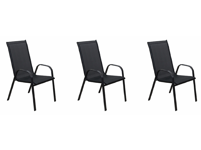 Set 3 ks. záhradných stoličiek Morel (čierna) *bazár
