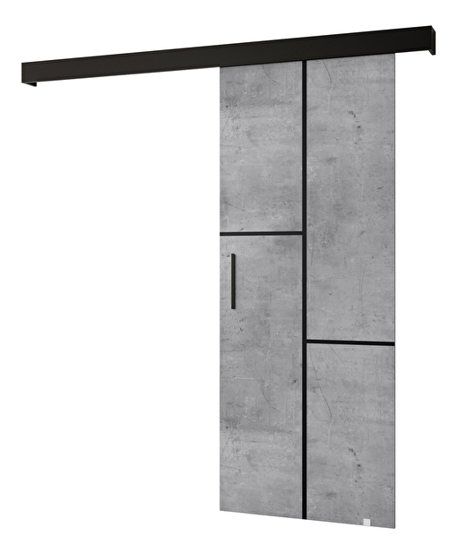 Posuvné dvere 90 cm Sharlene VII (betón + čierna matná + čierna)