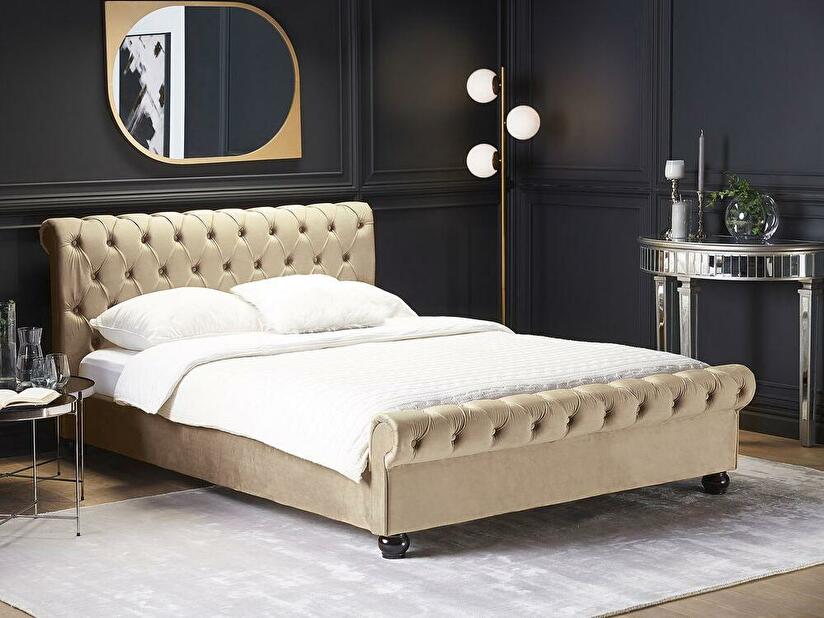 Manželská posteľ 180 cm ARCHON (s roštom) (béžová)