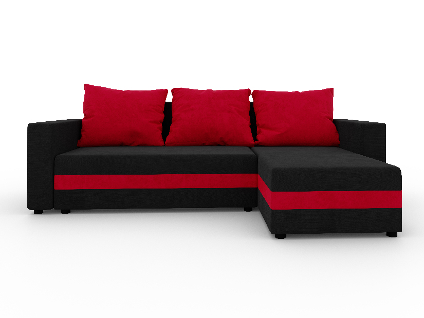 Rohová sedačka Safino (čierna + červená) (P)