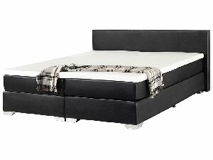 Manželská posteľ Boxspring 180 cm PREMIER 2 (s matracmi) (čierna)