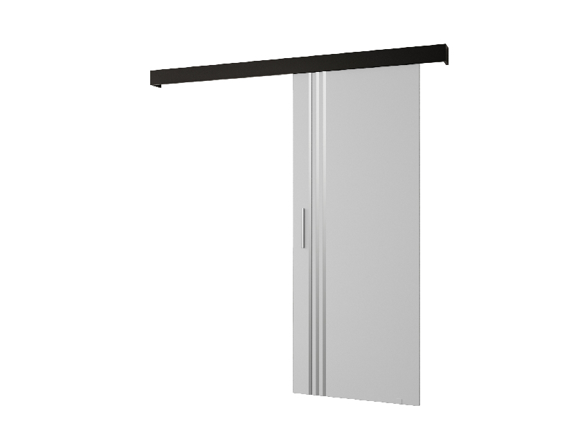 Posuvné dvere 90 cm Sharlene VI (biela matná + čierna matná + strieborná)