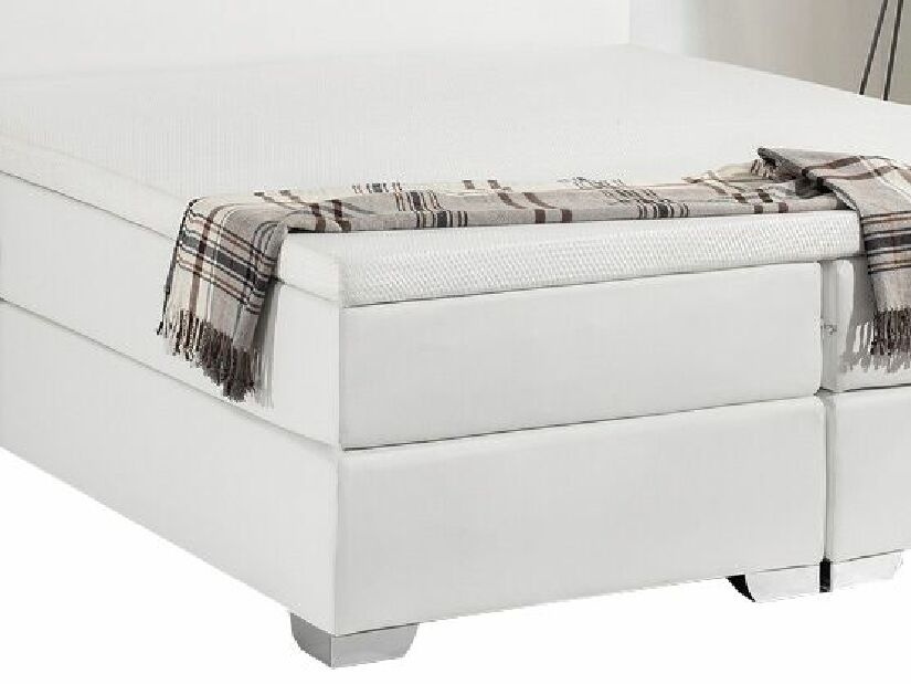 Manželská posteľ Boxspring 180 cm PREMIER (s matracmi) (biela)