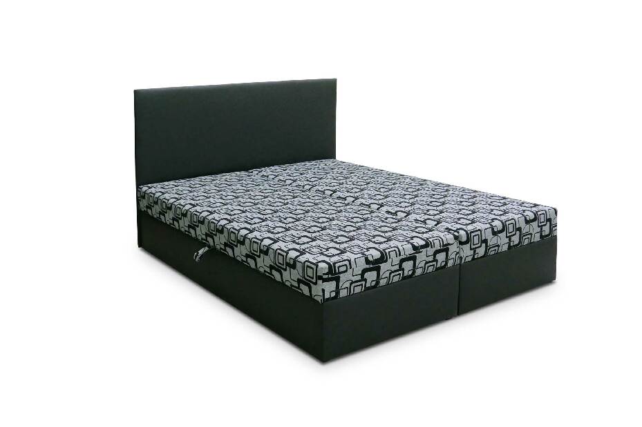 Manželská posteľ 160 cm Trachalio (tmavosivá + čiernosivá) (s matracom)