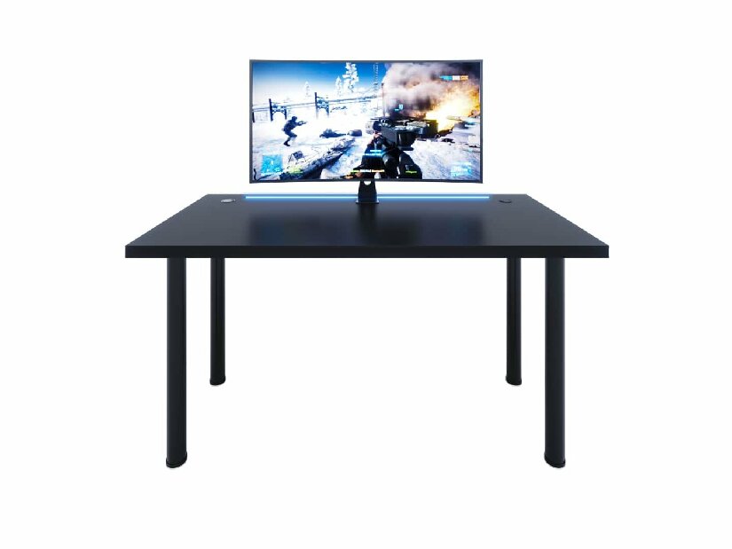 Herný pc stôl Gamer X (čierna) (s RGB LED osvetlením)