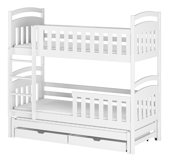 Detská posteľ 90 x 190 cm VIOLA (s roštom a úl. priestorom) (biela)