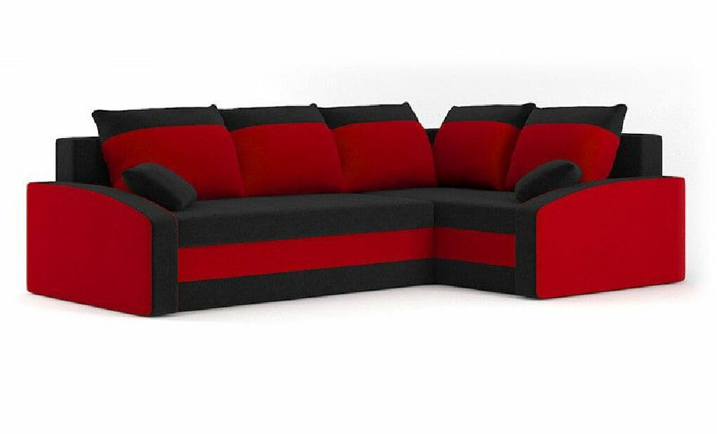 Rohová sedačka Graciana (čierna + červená) (P)