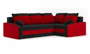 Rohová sedačka Graciana (čierna + červená) (P)