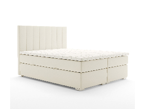 Manželská posteľ Boxspring 180 cm Pugno (smotanová) (s úložným priestorom)