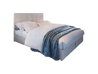 Kontinentálna posteľ 160 cm Karen (béžová) (s matracom a úložným priestorom)