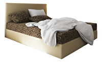 Manželská posteľ  Boxspring 140 cm Lilac (vzor + béžová) (s matracom a úložným priestorom)