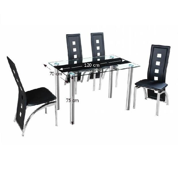 Jedálenský stôl Echae (pre 4 osoby) (čierna)