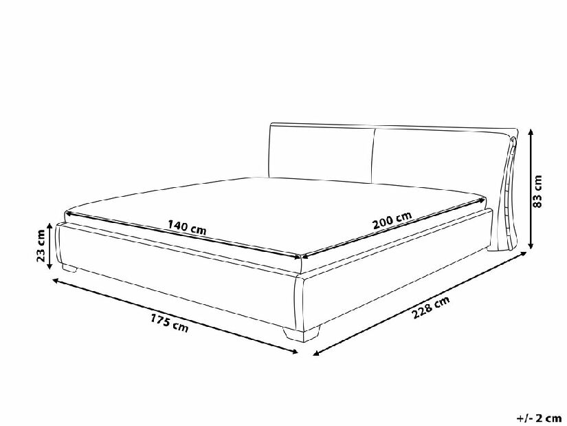 Manželská posteľ 140 cm PARNAS (s roštom) (sivá)