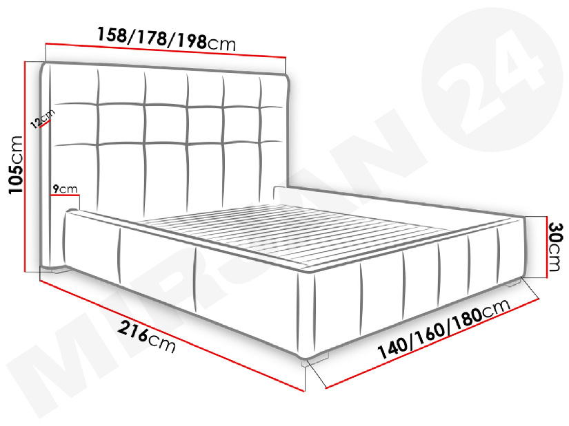 Manželská posteľ 160 cm Mirjan Kendrick (ekokoža Soft 020)